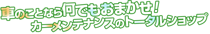 車のことならなんでもおまかせ！カーメンテナンスのトータルショップ
